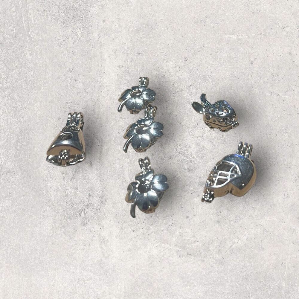 Silver Holiday Pearl Cage Pendants and 20 or 24 inch necklaces.